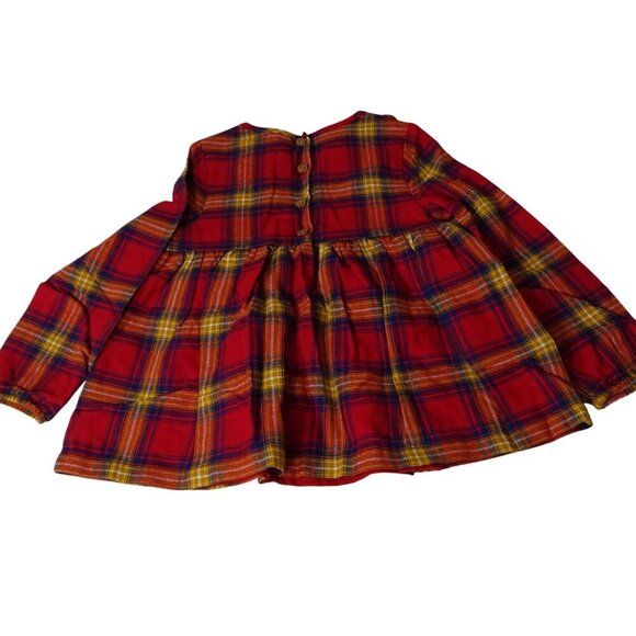 Tahari 2 Piece Red Plaid Flannel Dress with Blue Leggings Set Girls Size 4T NEW - Picture 3 of 8